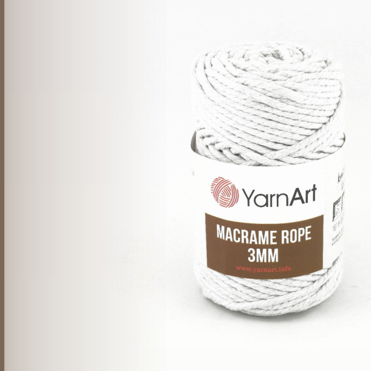 Macrame rope 3 мм, светло-серый меланж