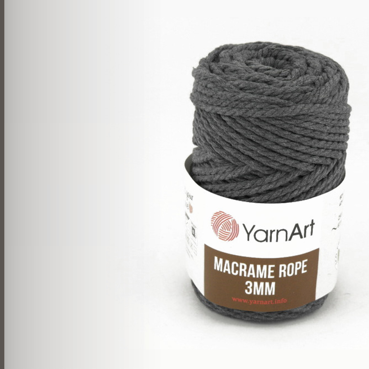 Macrame rope 3 мм, графит меланж