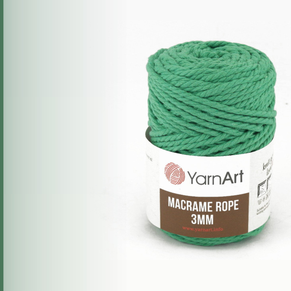 Macrame rope 3 мм, зелёный