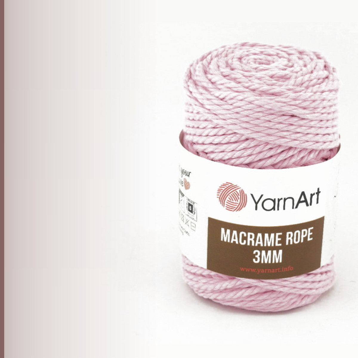Macrame rope 3 мм, бледная роза