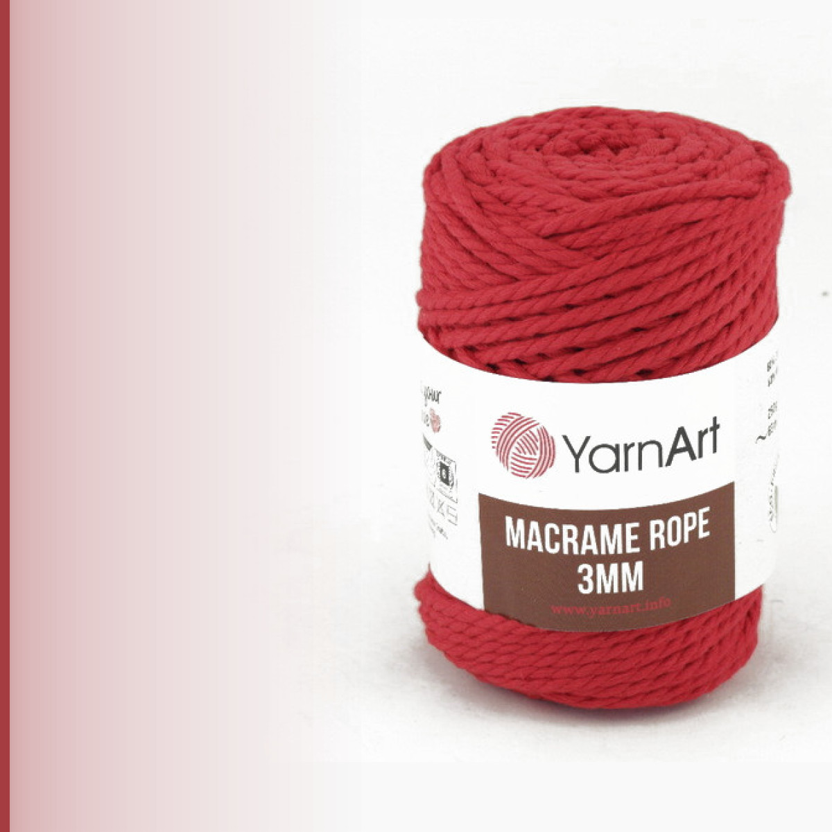 Macrame rope 3 мм, кармин