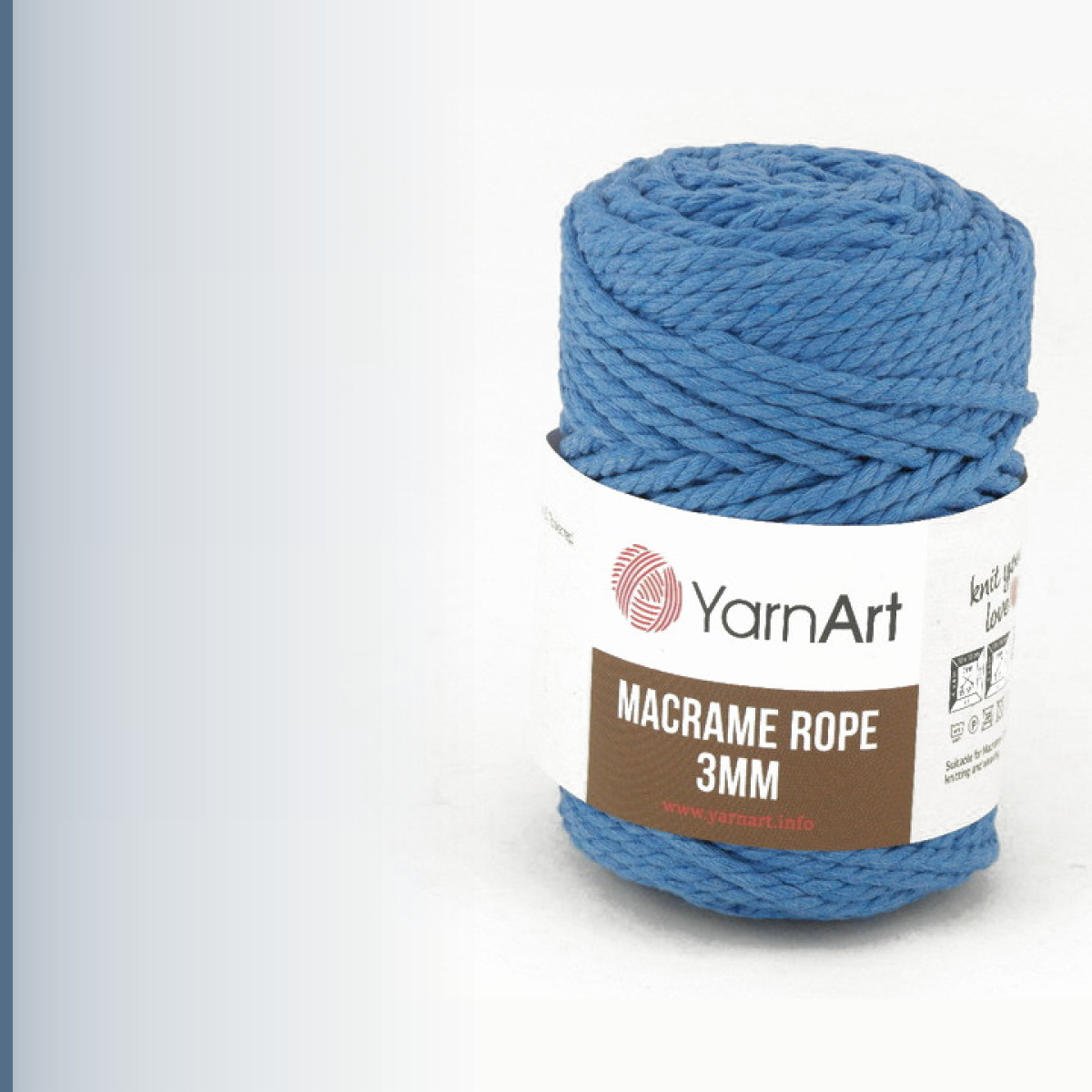 Macrame rope 3 мм, лазурный