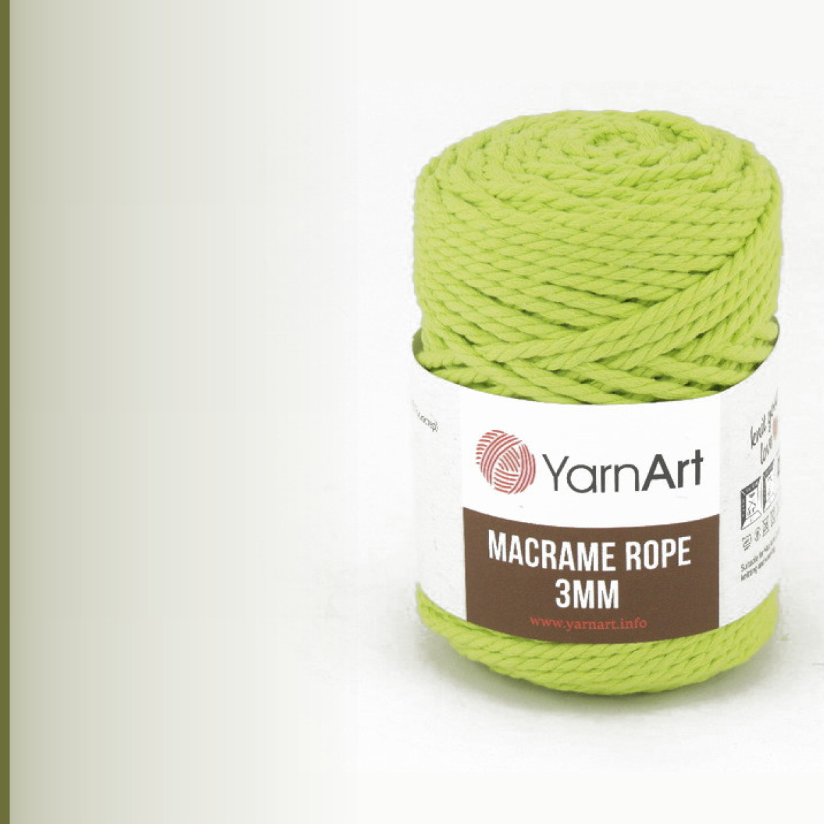 Macrame rope 3 мм, яркий лайм