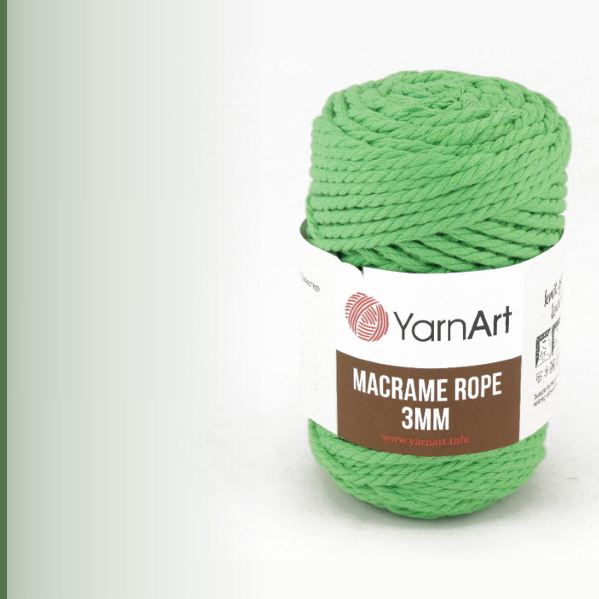 Macrame rope 3 мм, ярко-зелёный