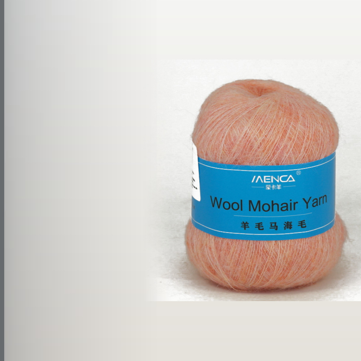 Wool Mohair Yarn, лосось меланж