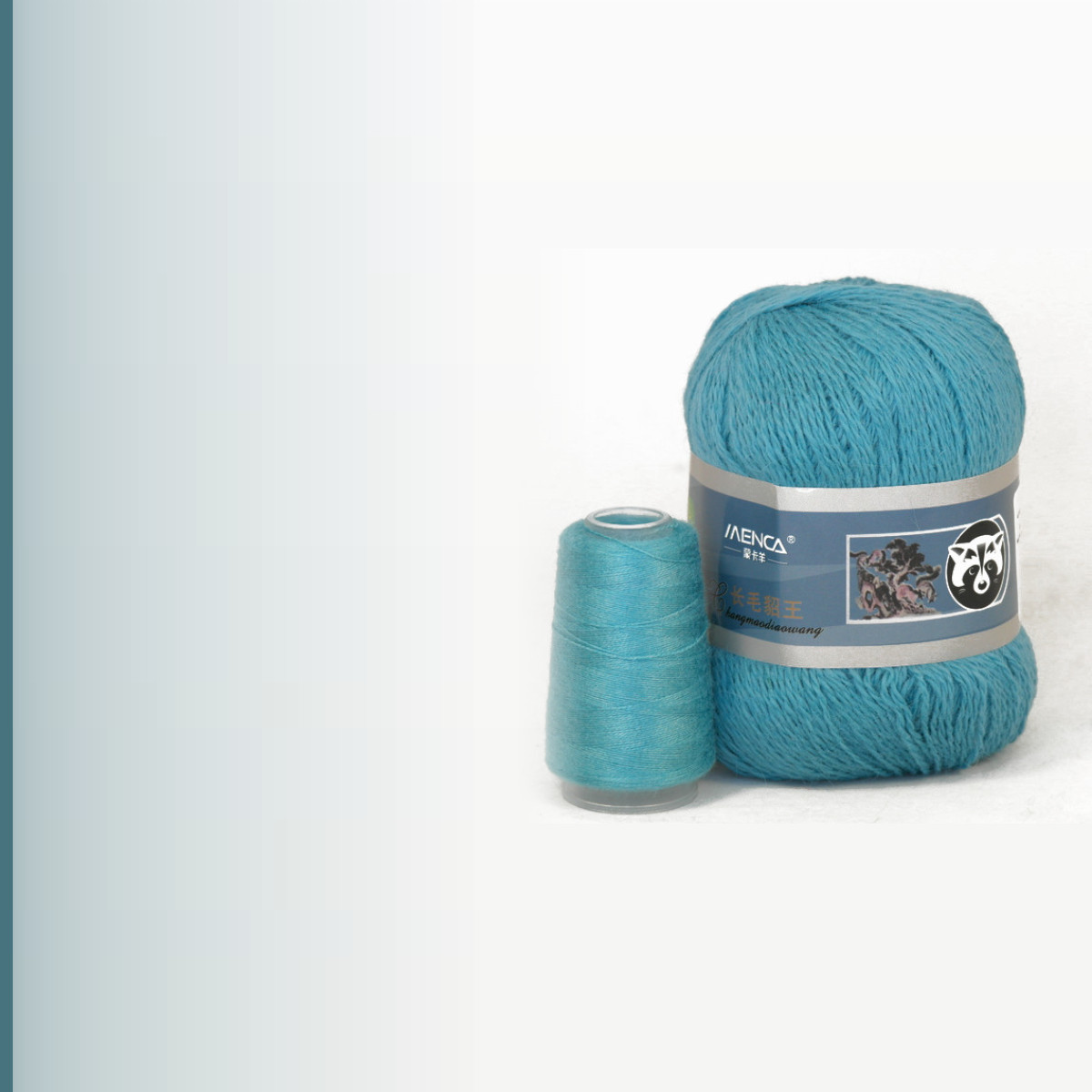 Пух норки (Mink Yarn), пыльно-бирюзовый