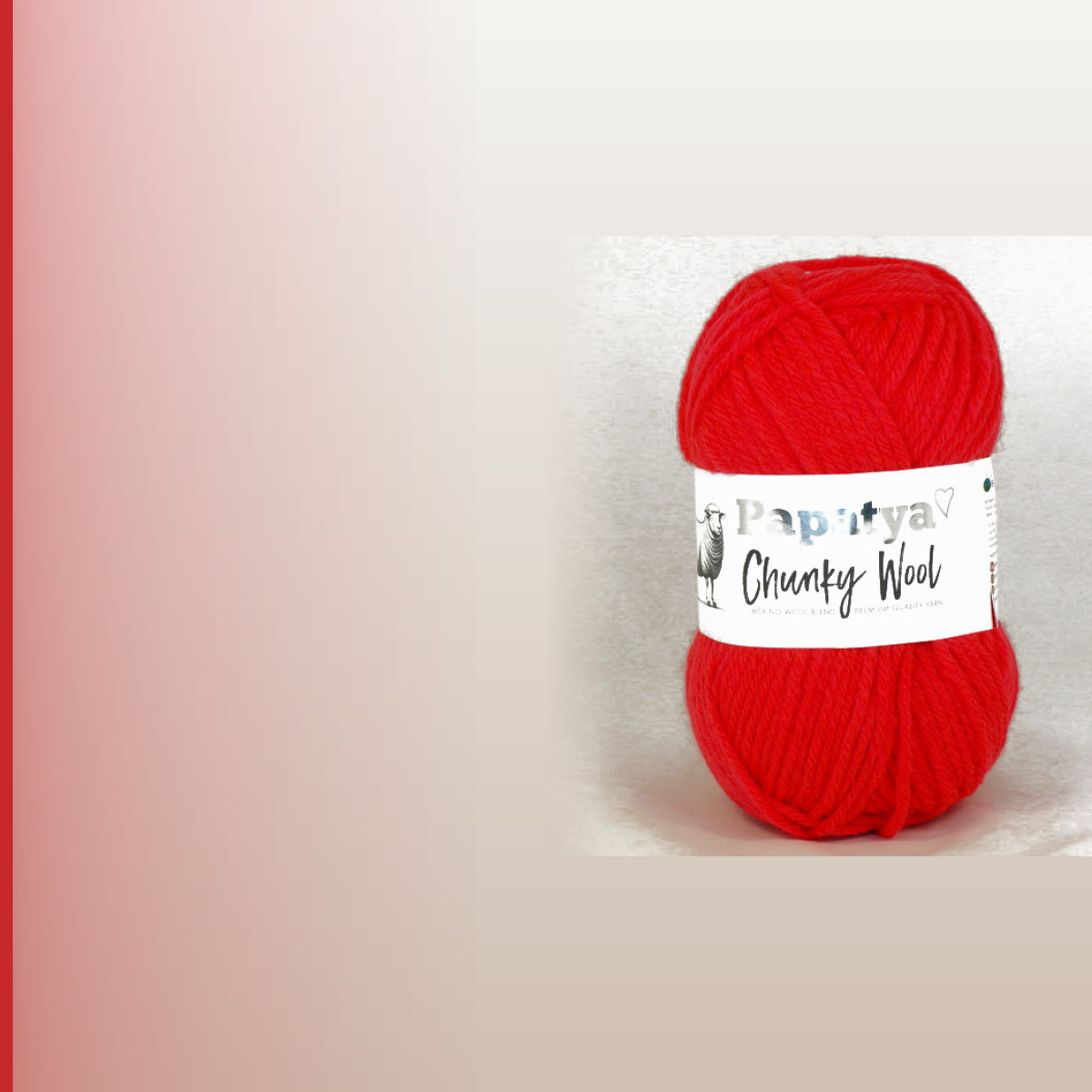 CHUNKY  WOOL, яркий коралл