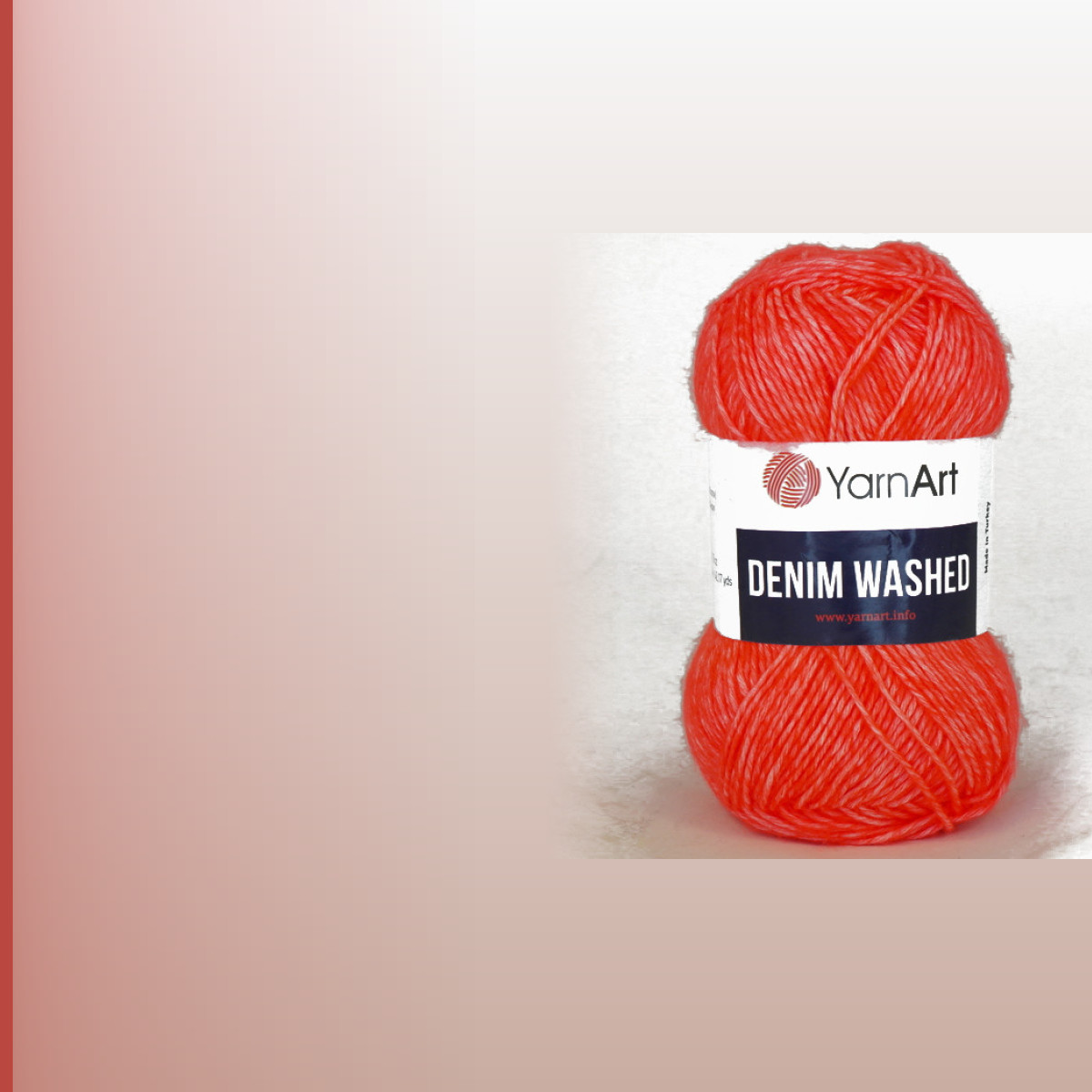 Denim Washed2, яркий коралл меланж