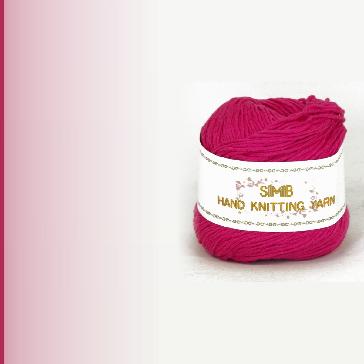 8ply cotton yarn № 15, малина