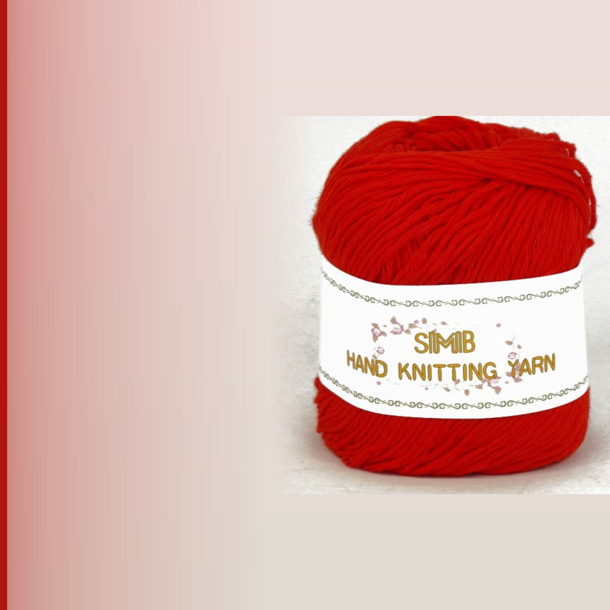8ply cotton yarn № 15, кармин